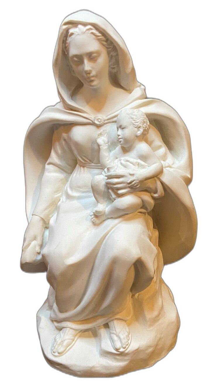 Italian Madonna & Child Statue Artida 1999 Heavy Cast Resin 7.75”